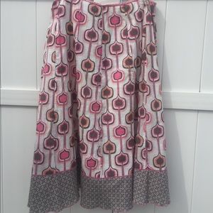 Susan Bristol Skirt White, pink and green. Size 12